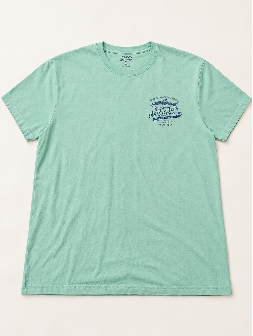 IZOD Saltwater Men’s XL Mint Green Salty Breeze Fish Graphic T-Shirt